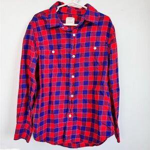 Crewcuts Flannel Red and Blue Checkered Shirt Size 8